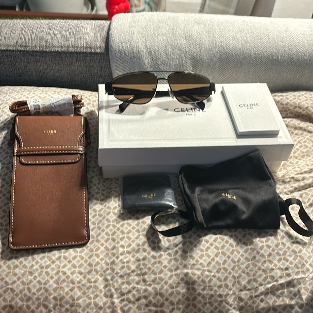 Celine Metal Triomphe 57MM Pilot Sunglasses - Picture 2 of 9